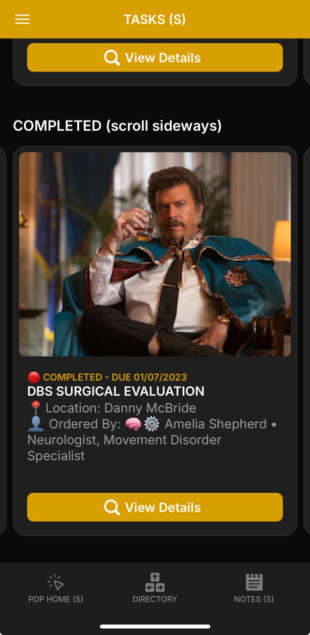 Tasks Page (Completed)